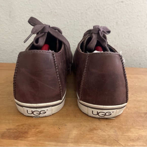 UGG Australia Mens Vanowen Sneaker Shoes Brown Leahter Lace Up Low Top Size: 12 - Picture 9 of 12